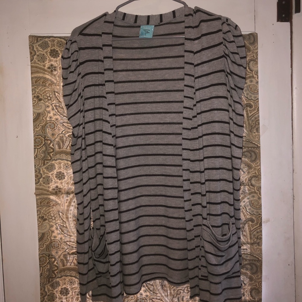 Striped Long-Sleeved Cardigan